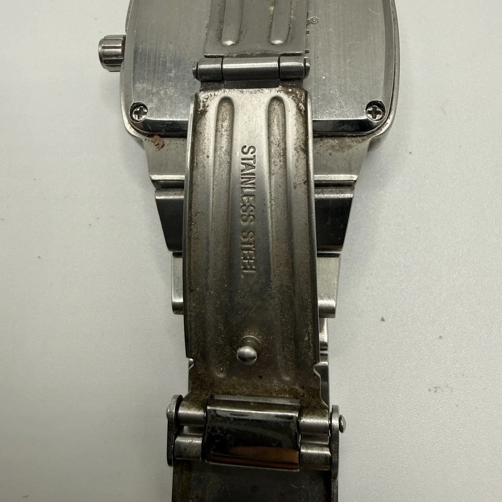 Nixon Small Player VIP Pass Stainless Steel Square Women Watch Silver Dial‎